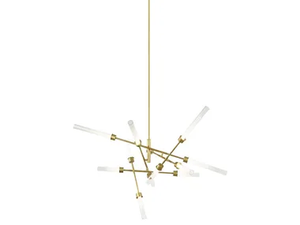 LINGER - 12-Light Abstract Chandelier in Natural Brass _ Visual Comfort Europe